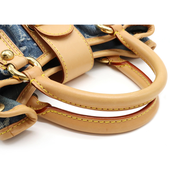 Louis Vuitton Monogram Denim Pleaty Handbag Mini Bag Blue - Picture 4 of 7